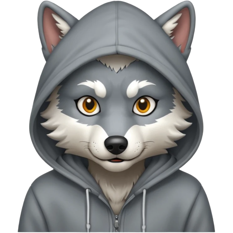 Wolf wearing a hoodie  emoji