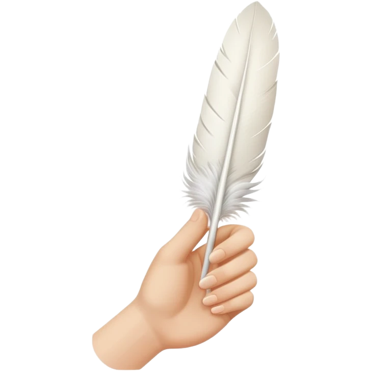 Hand with a feather emoji