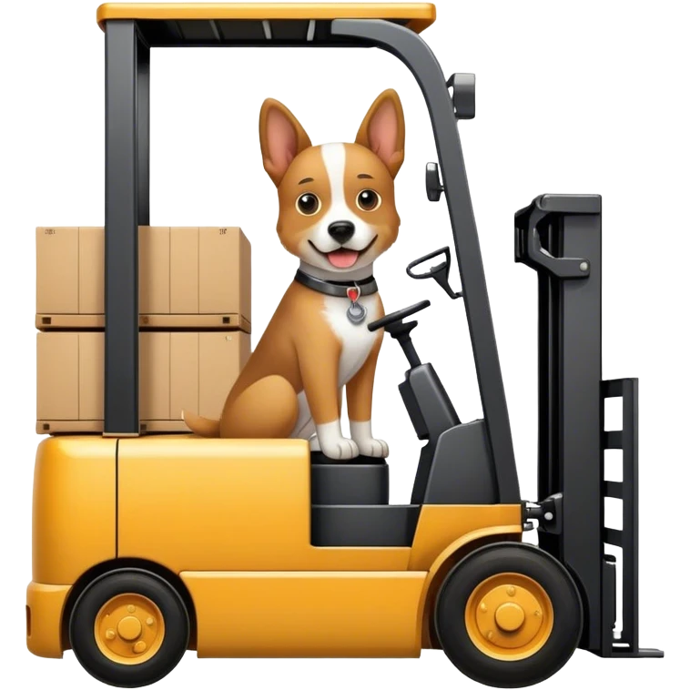 Dog in forklift emoji
