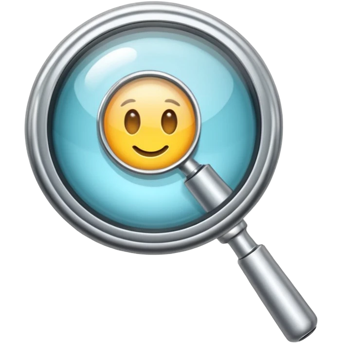 magnifying lens with a download symbol in the bottom right, no apple or fruit imagery emoji