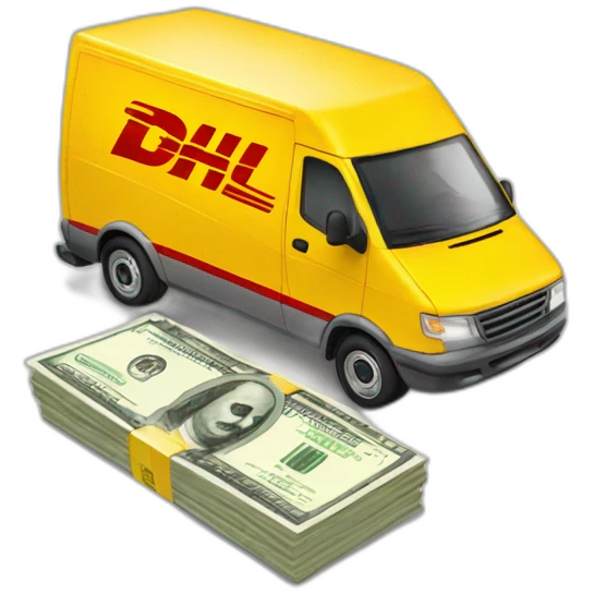  DHL van with money emoji