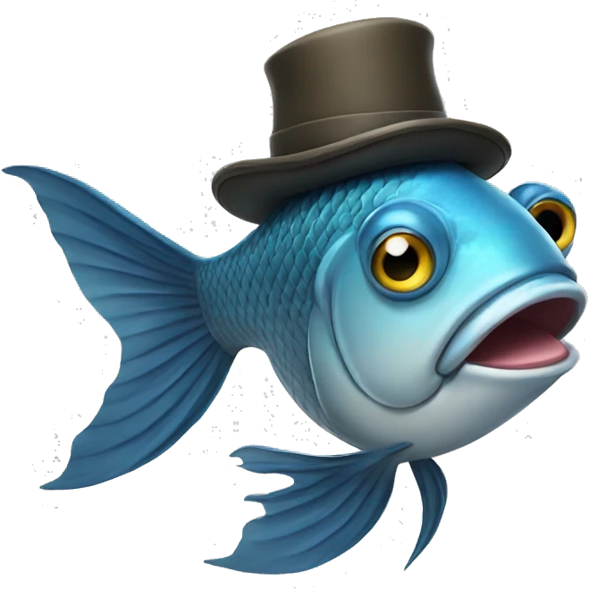 fish with hat emoji