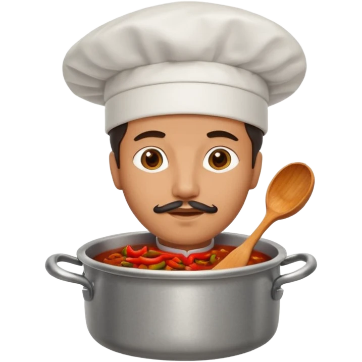 a man in a pot of chili emoji