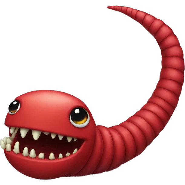 The evil worm is red in color emoji