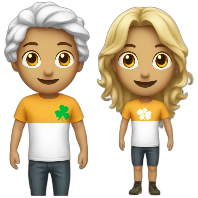 trèfle à feuille et t-shirt emoji