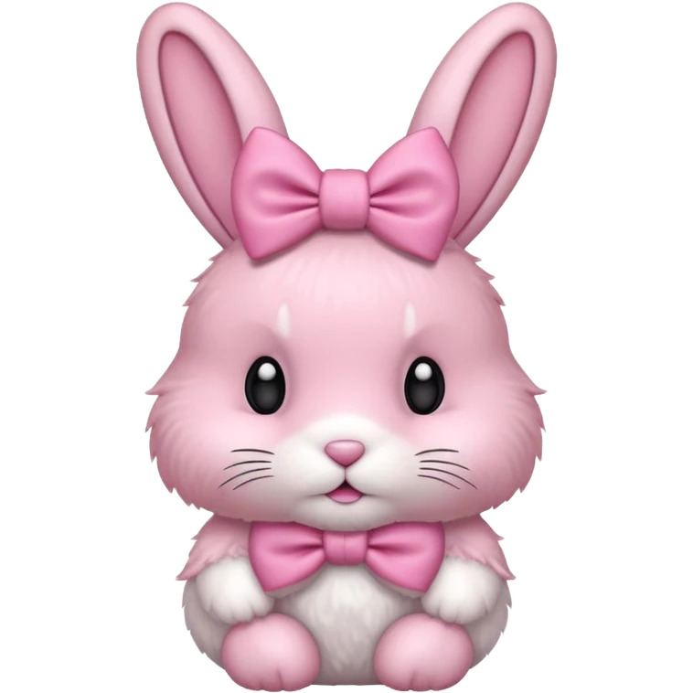pink bunny with pink bow on ear emoji