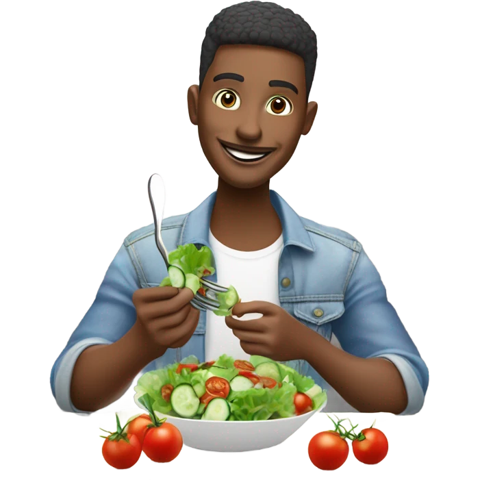 Person eating salad emoji