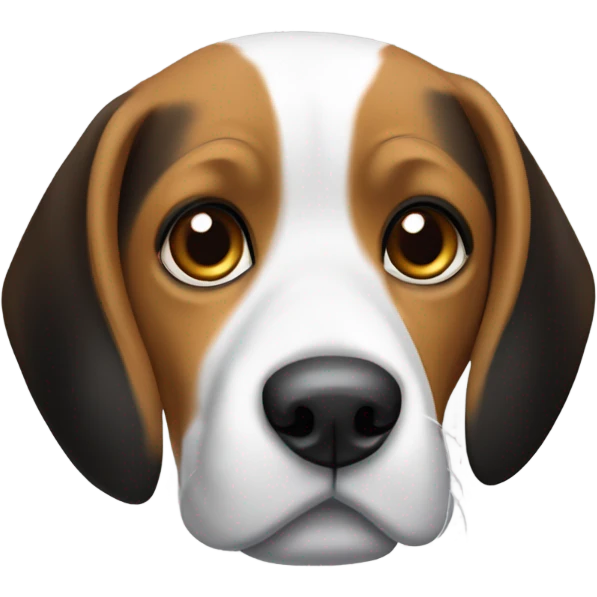 Old Tri color beagle with white face and brown eyes emoji