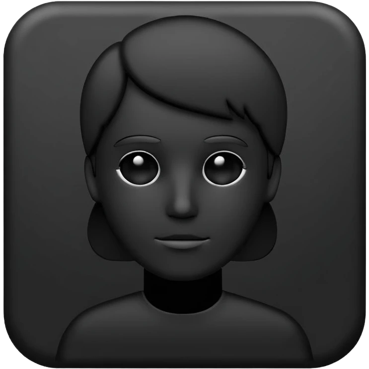 Minimalistic flat vector icon, iOS style, thin black outline on white background. Person silhouette. Black, completely monochrome, matte.  emoji