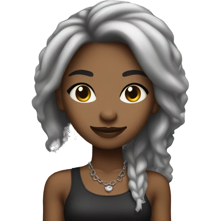 Beautiful black rocker girl emoji