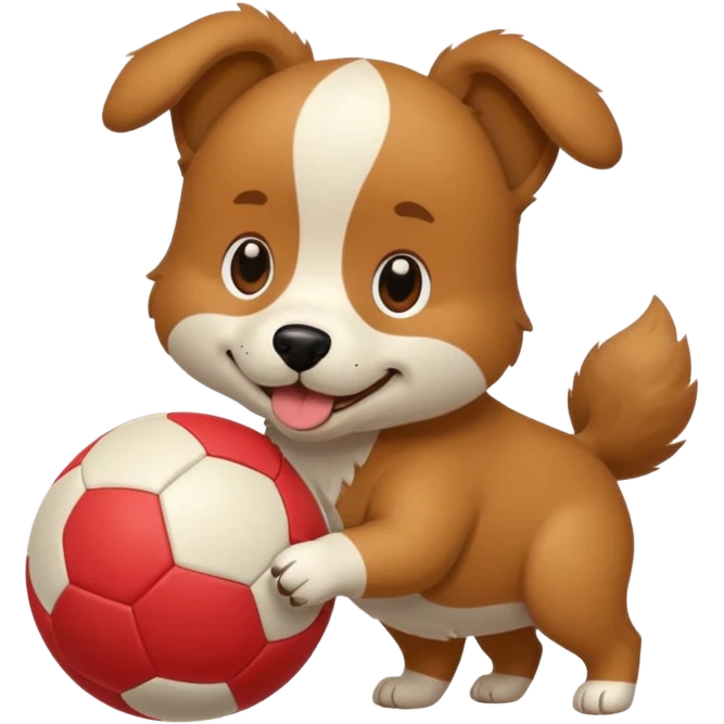 perro jugando con una pelota, divertido emoji