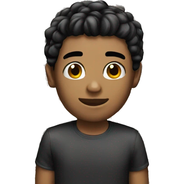 young guy black hair emoji