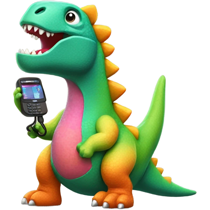 Dinosaur phone emoji