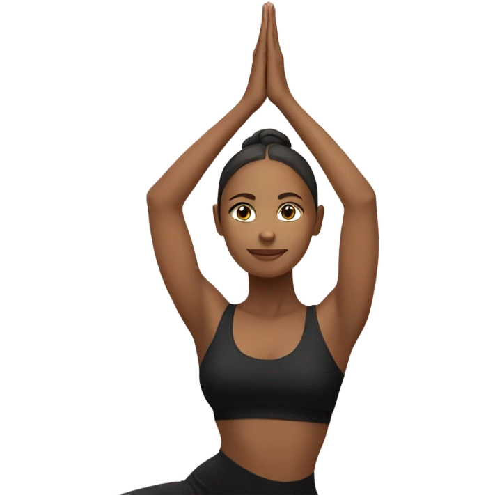 A girl doing yoga in a black dress emoji