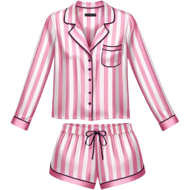 Striped pink and white silk Victoria’s Secret pajama set emoji