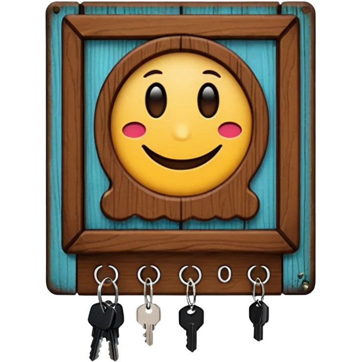 Wooden wall key holder  emoji