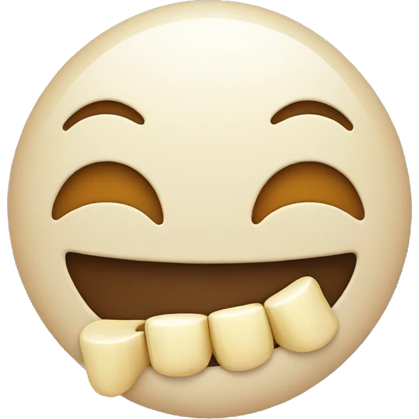 Smiling emoji with bone sticking in its mouth  emoji