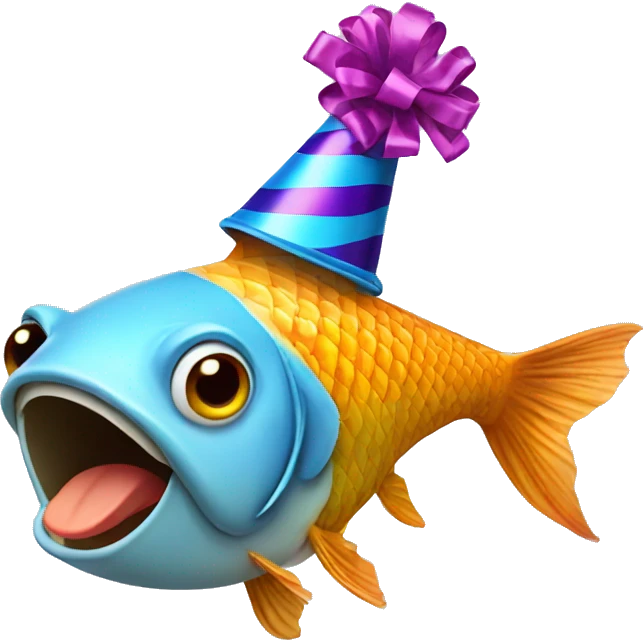 Fish in a party hat emoji