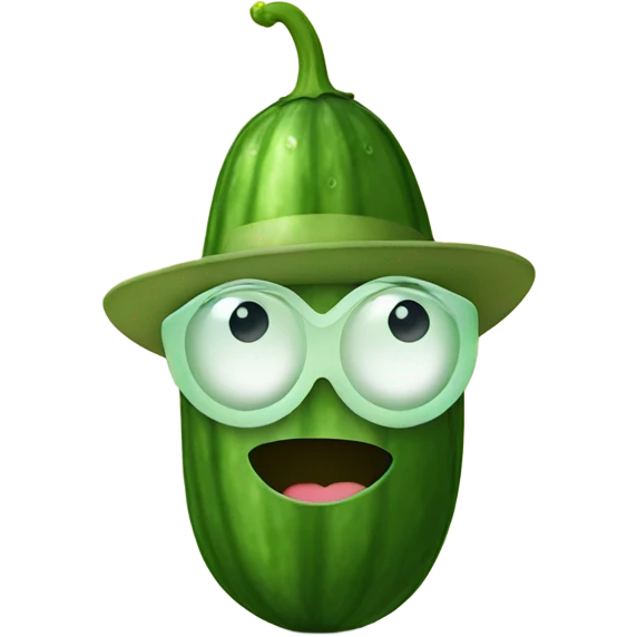 Cucumber wearing a hat emoji