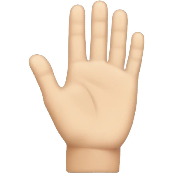side view, hand flat,  emoji