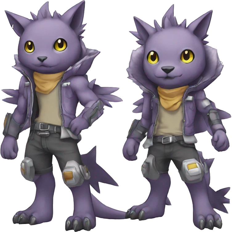  kawaii cool edgy Digimon-Fakemon-animal full body emoji