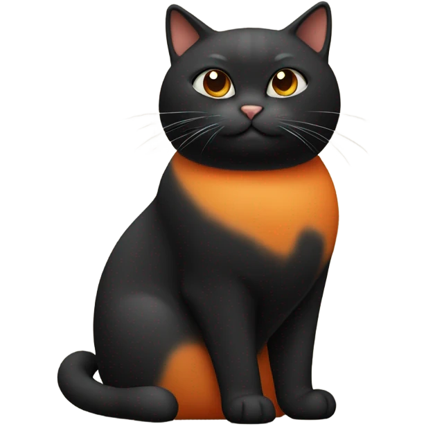 fat black and orange cat emoji