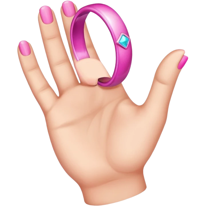 hand with pink ring emoji