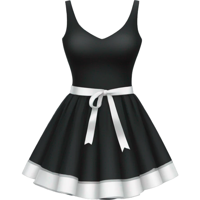 black dress with a white measuring tape around waist emoji