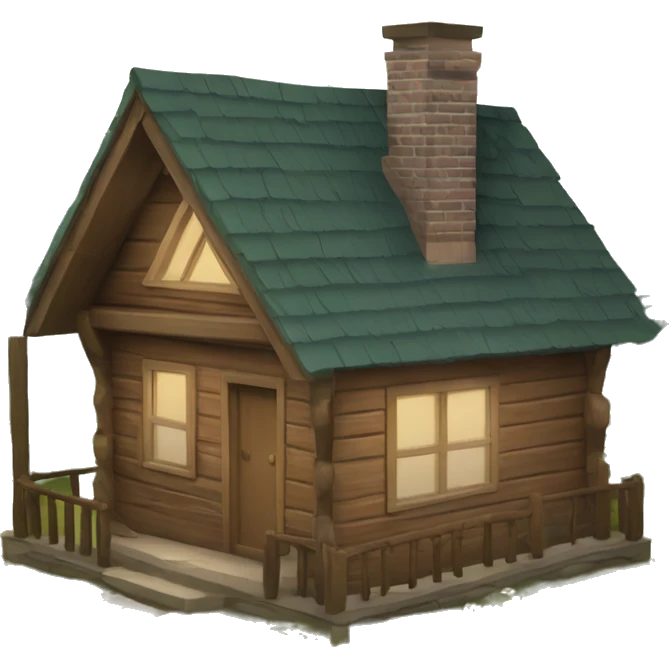 cottagecore cabin in a forest emoji
