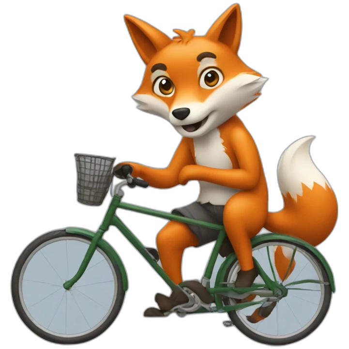 A fox delivering out a bike to a customer emoji