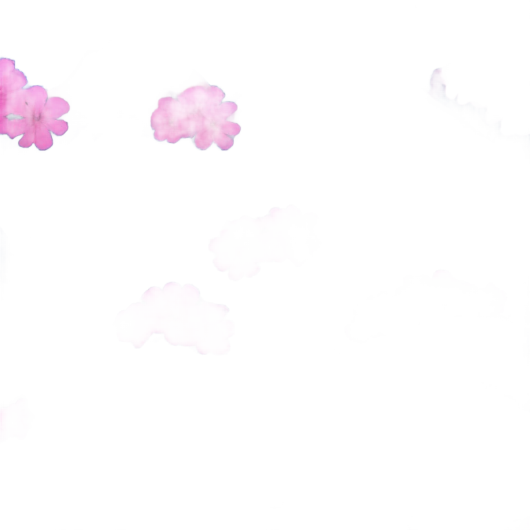 Blue mountain with pink flowers emoji