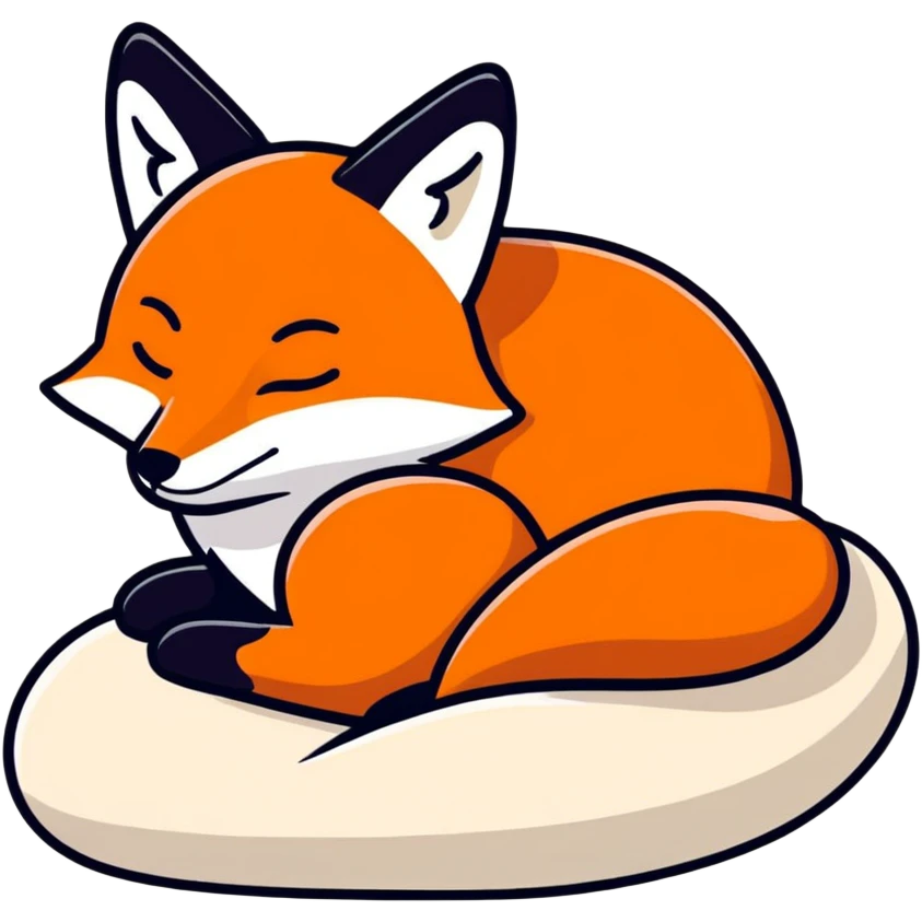 Fox asleep emoji