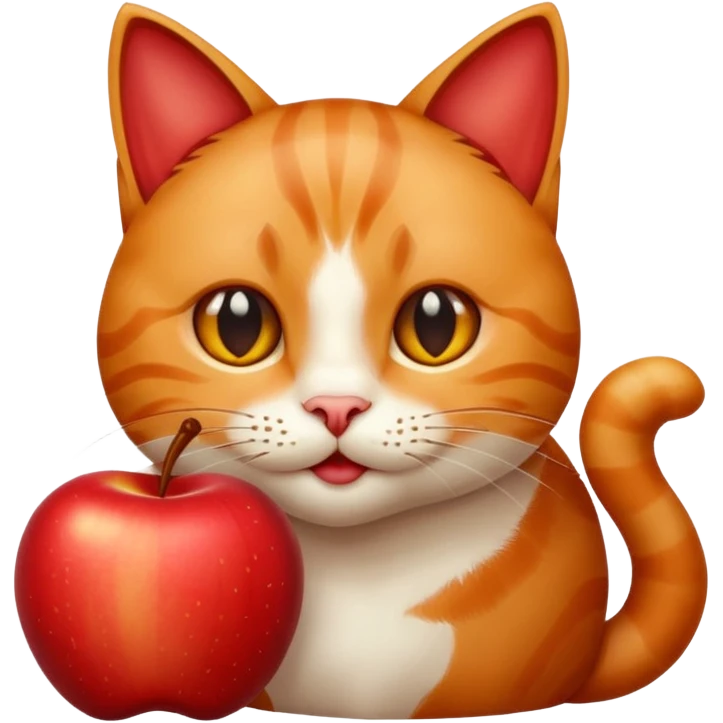 Gato comendo maçã emoji