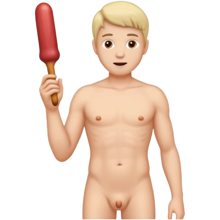 голий чоловік тримає свій член emoji