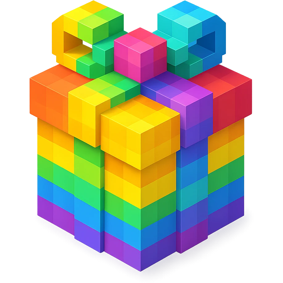 Rainbow gift emoji