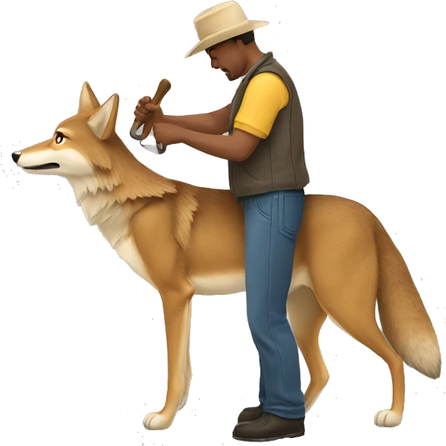 man ptting coyote emoji