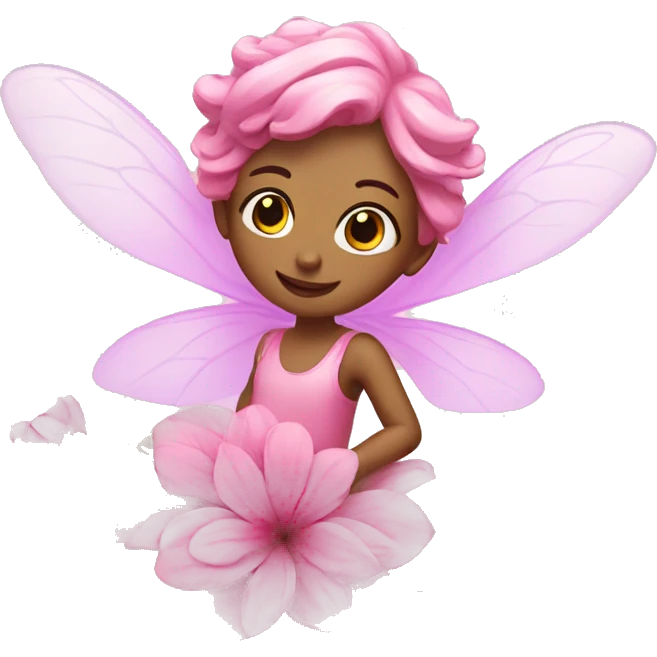 Pink fairy on a flower emoji