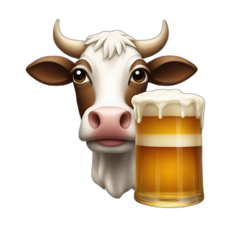 Vache qui bois une biere emoji