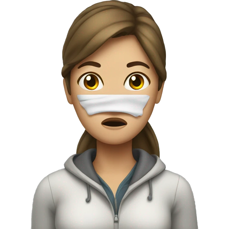 woman who is feeling sick fever  emoji