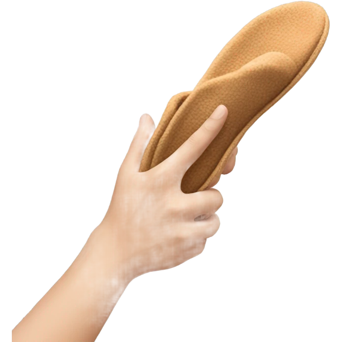 Hand holding a slipper emoji