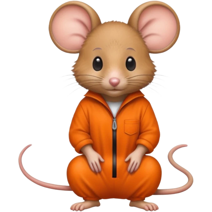 a mouse Prison wear orange jumpsuit emoji