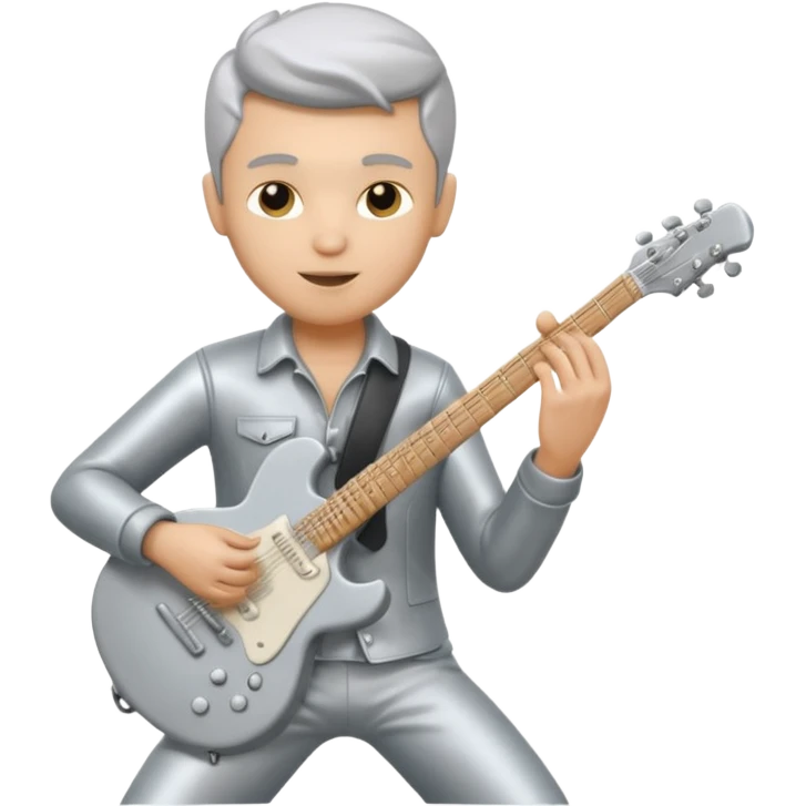 silver statue guitarist emoji
