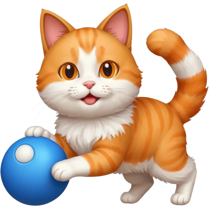 cat playing with a ball emoji