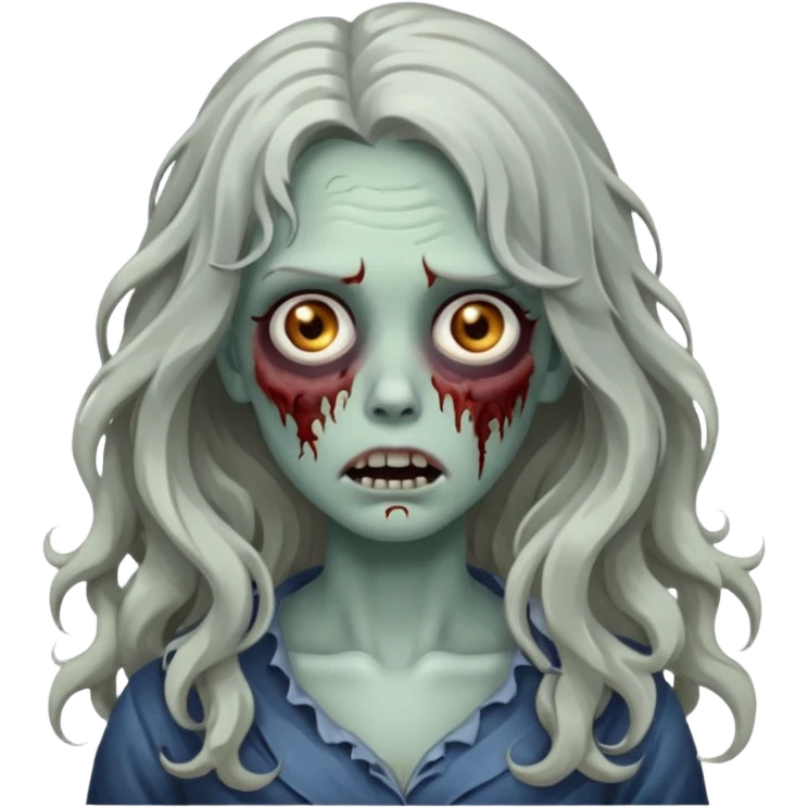 🧟‍♀️ zumbi de cabelo ondulado feminino  emoji