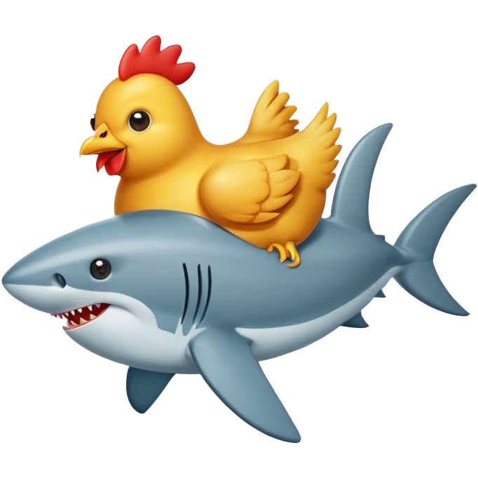 Chicken on a shark  emoji