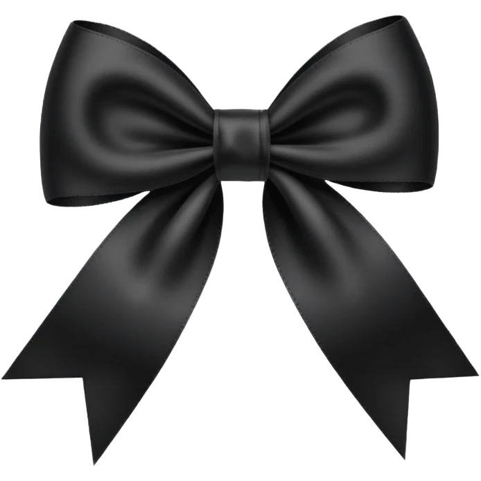 black THIN ribbon bow emoji