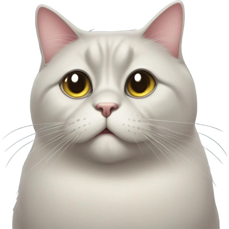 big fat obese huge humongous black cat with giant eyes emoji