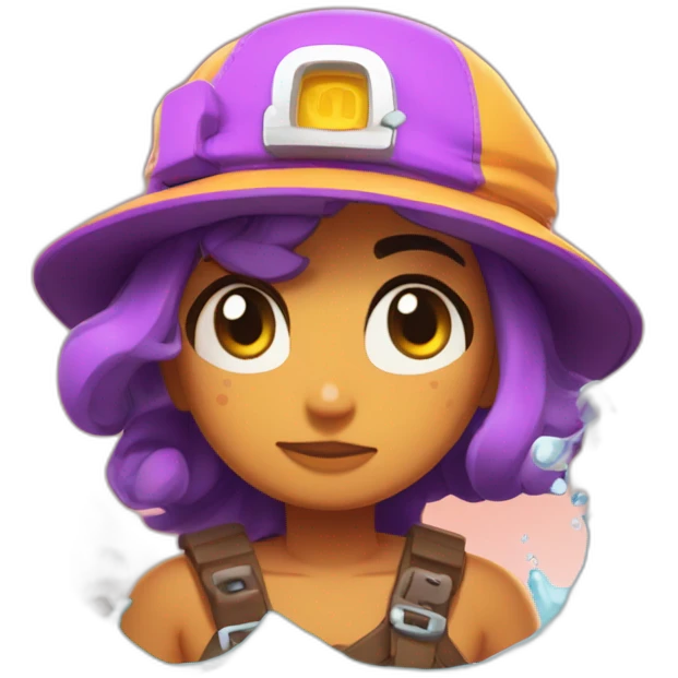 shelly de brawl stars avec un pistoet a eau emoji