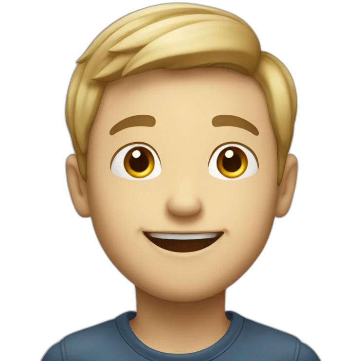 A happy boy who says I am smart emoji