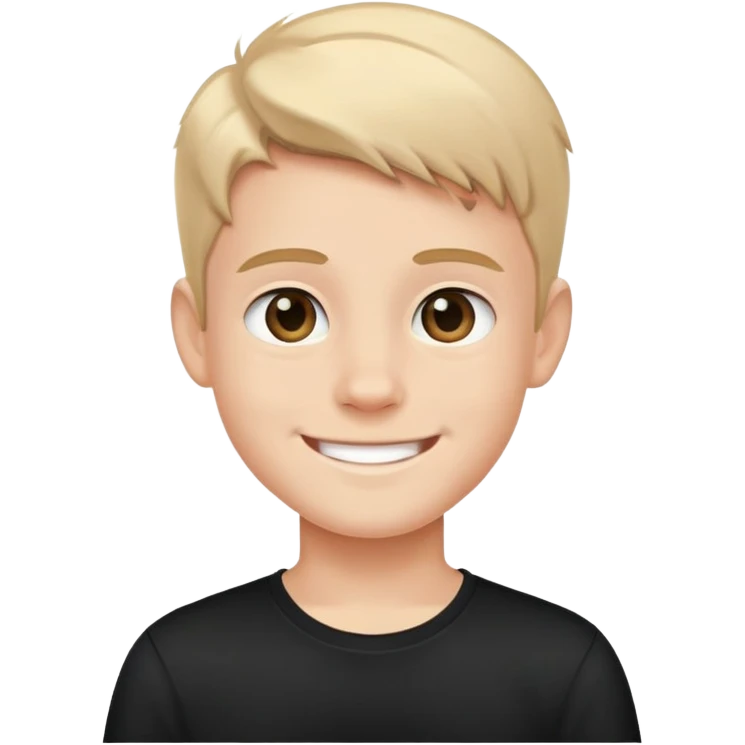 smiling boy in black shirt emoji